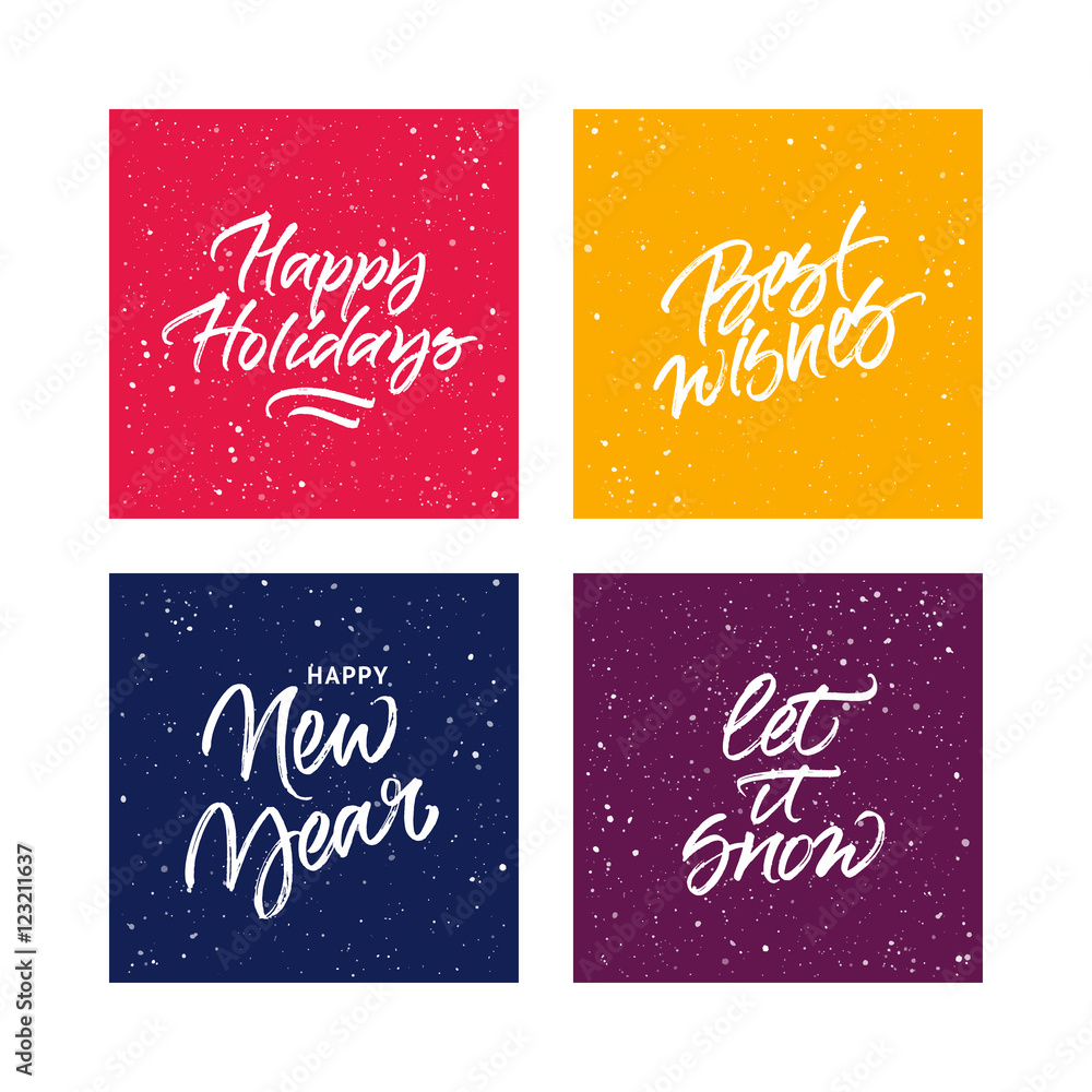 Set of Christmas and New Year greeting cards Set of Christmas and New Year greeting cards