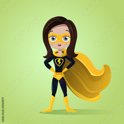 Superhero girl with mask