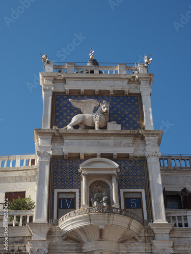 St Mark clock tower in Venice photo