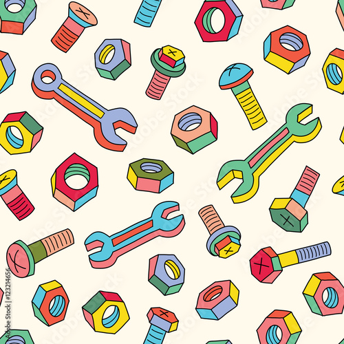 Washers and screws seamless pattern