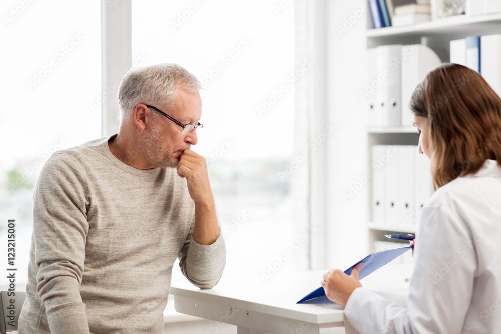 senior man and doctor meeting at hospital senior man and doctor meeting at hospital