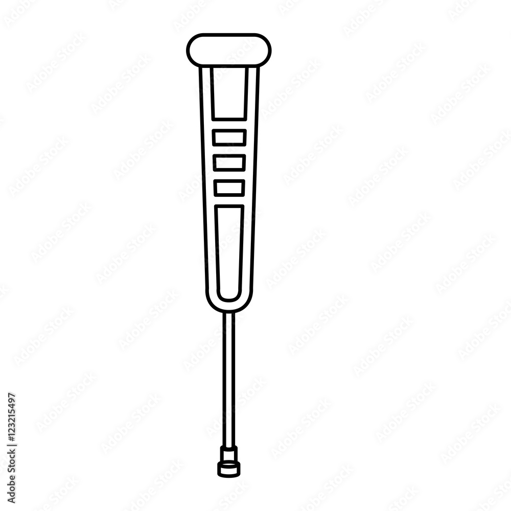 Crutch icon. Disabled people medical and health care theme. Isolated design. Vector illustration Crutch icon. Disabled people medical and health care theme. Isolated design. Vector illustration
