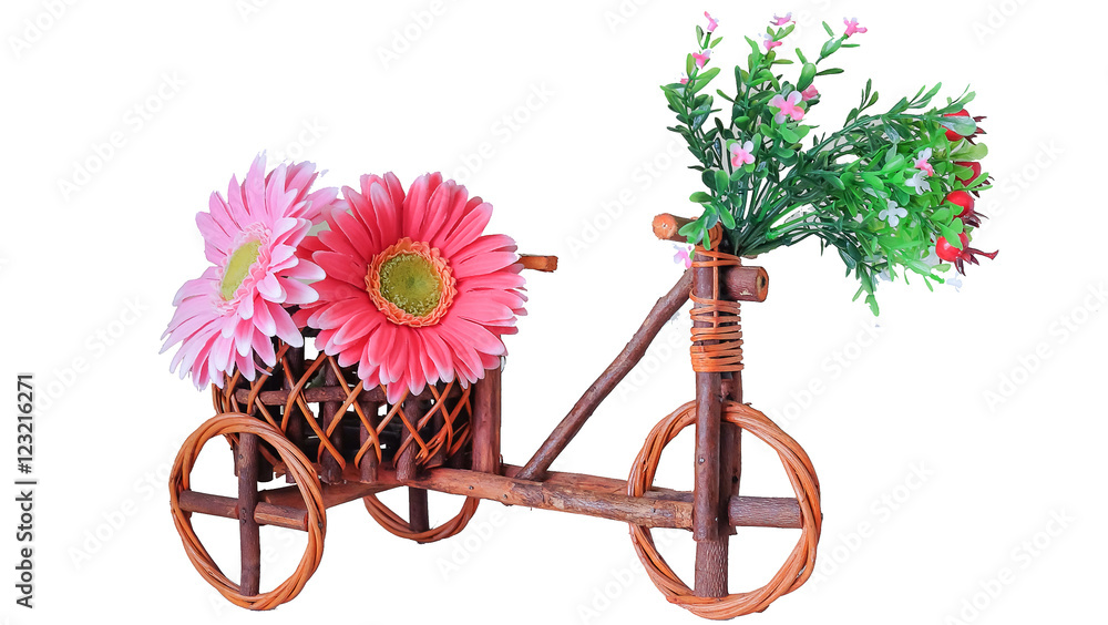 Pots, wooden bike