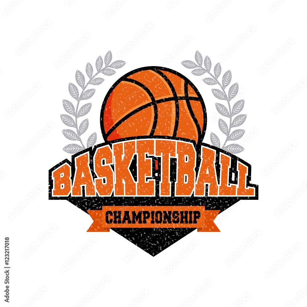 basketball league emblem classic vector illustration design