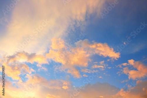  Sky Blue and Cloud at sunset, beautiful nature 