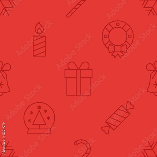 Merry Christmas and Happy New Year vector pattern