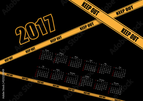 Abstract vector calendar 2017.
