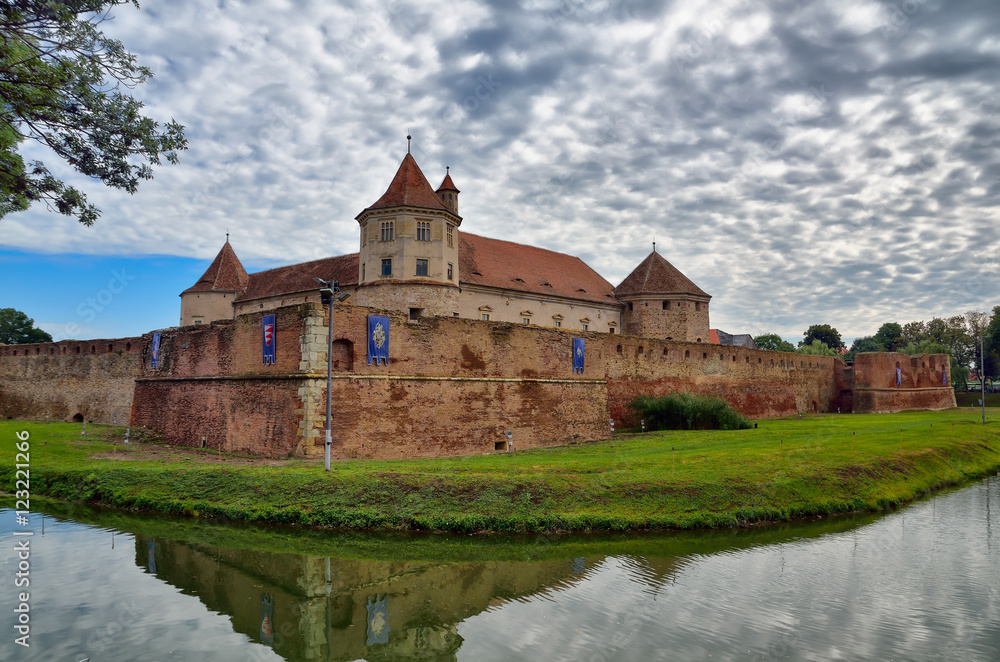 Fagaras fortress with reflection