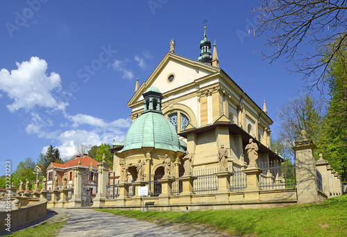 Kalwaria Zebrzydowska in Poland. The Our Lady's Sepulchre Church of Calvary pathways, UNESCO World Heritage Site. Mannerist architecture, pilgrimage destination. photo