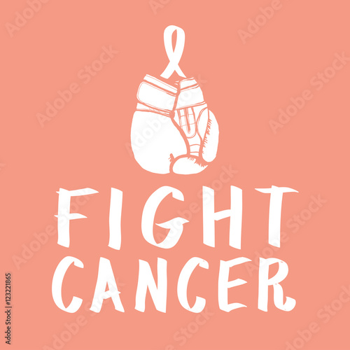 fight cancer poster. breast cancer lettering.