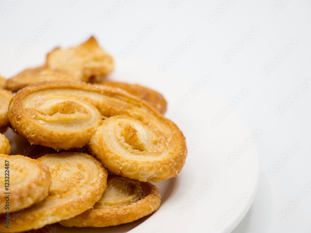 Golden and crispy palmier cookies. 