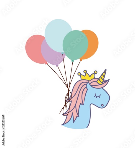 drawing cute unicorn icon vector illustration design