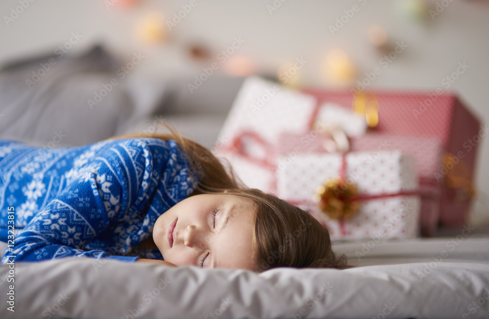 Little girl waiting for Christmas present Little girl waiting for Christmas present