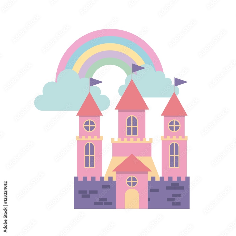 cute pink fantasy castle vector illustration design cute pink fantasy castle vector illustration design