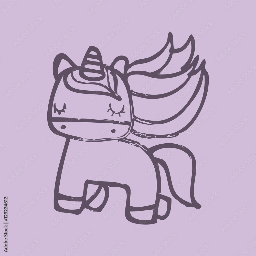 drawing cute unicorn icon vector illustration design drawing cute unicorn icon vector illustration design