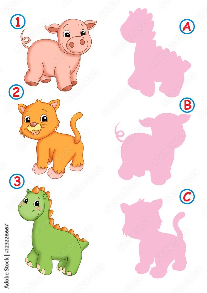 Fototapeta premium L'ombra giusta, maiale gatto e dinosauro