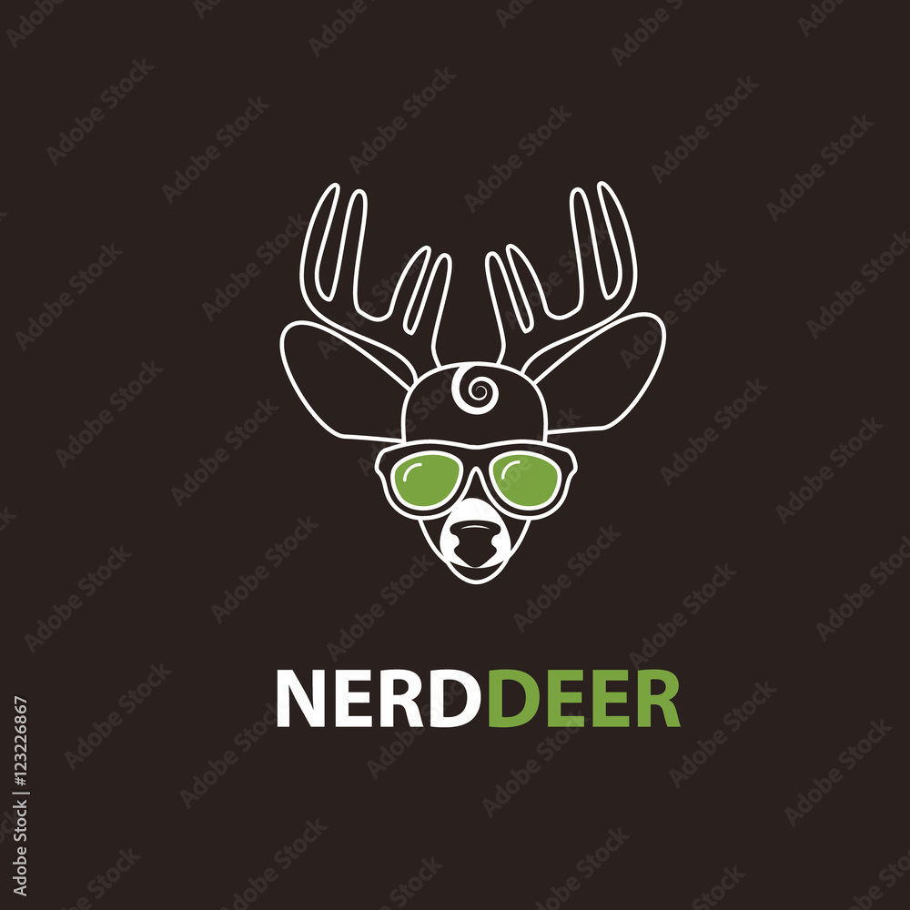Nerd deer icon design. EPS 10 vector.