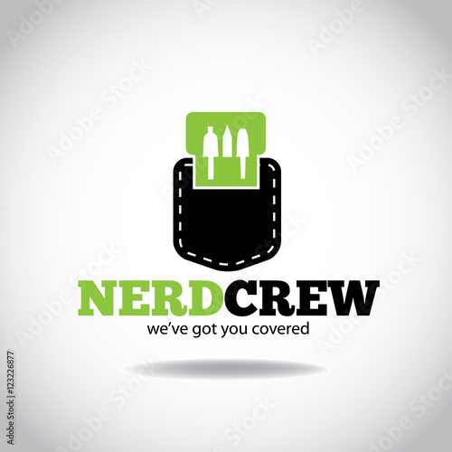 Nerd pocket protector icon design. EPS 10 vector.