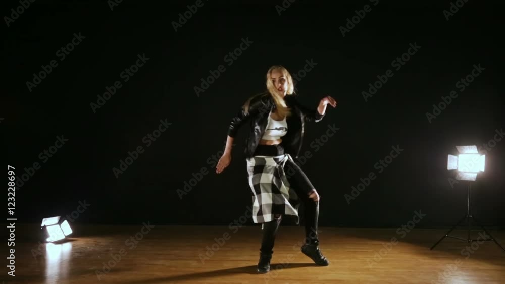 The girl dancer dancing on camera. The girl dancer dancing on camera.