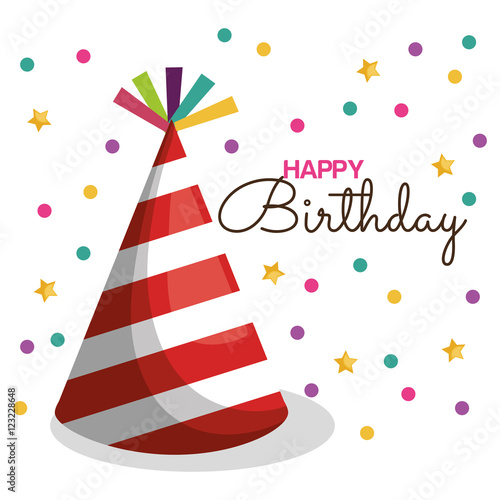 birthday hat party celebration vector illustration design