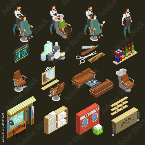 Barber Icons Set 