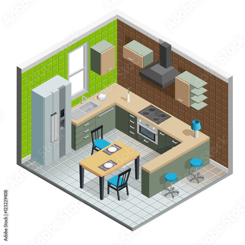 Kitchen Interior Illustration  © Macrovector