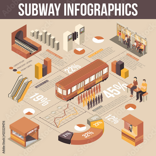Subway Isometric Infographics