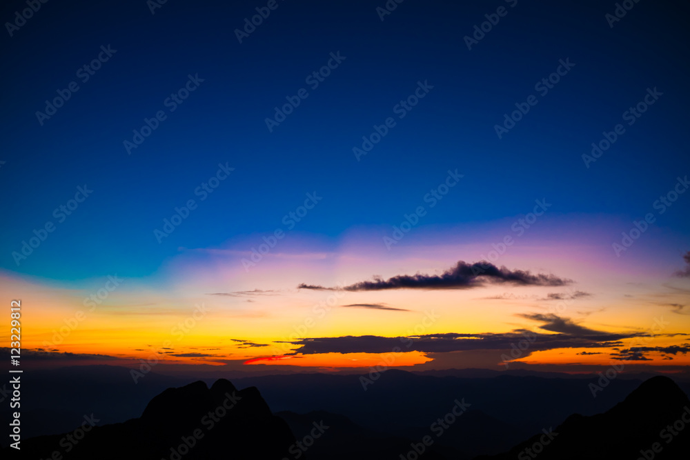 Setting Sun Sunset Silhuate in the Sky Setting Sun Sunset Silhuate in the Sky