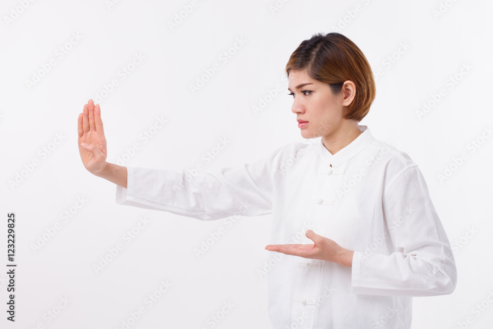 active, strong, confident asian woman practice kungfu or tai chi quan, baguazhang, chinese martial arts concept active, strong, confident asian woman practice kungfu or tai chi quan, baguazhang, chinese martial arts concept