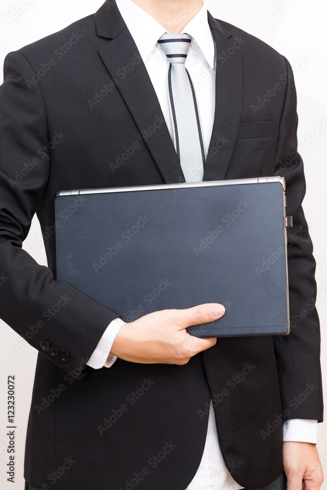 Happy asian business man with laptop Happy asian business man with laptop