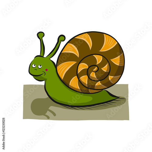 Ilustración infantil de un caracol