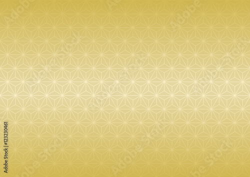 麻の葉模様のイラスト: 金色グラデーション