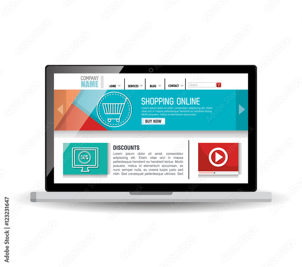 model website at device electronic vector illustration design model website at device electronic vector illustration design