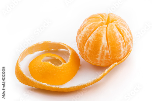 Peeled mandarin fruit