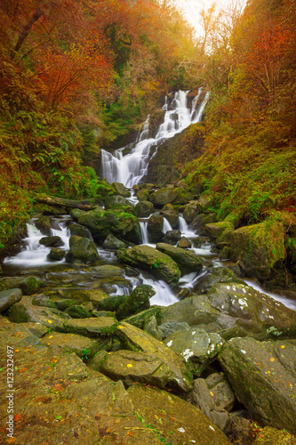 Torc waterfall at autumn in Killarney National Park, Ireland