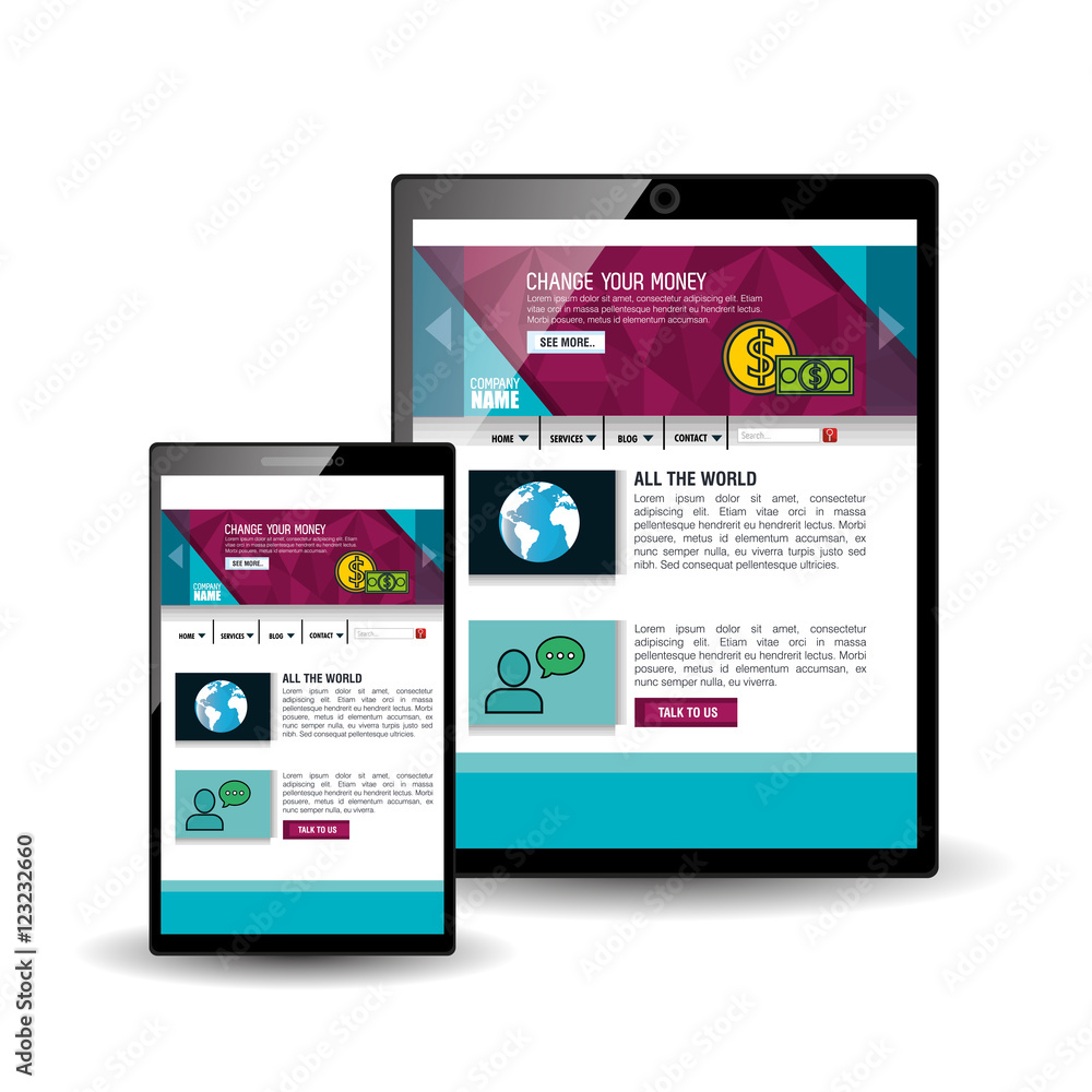 model website at device electronic vector illustration design model website at device electronic vector illustration design