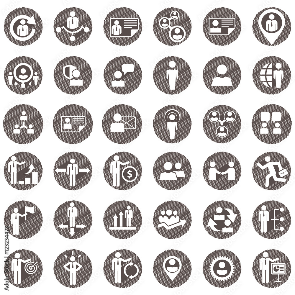Human resources and management icons set. Human resources and management icons set.