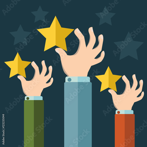 Feedback recognition concept . Flat design illustration