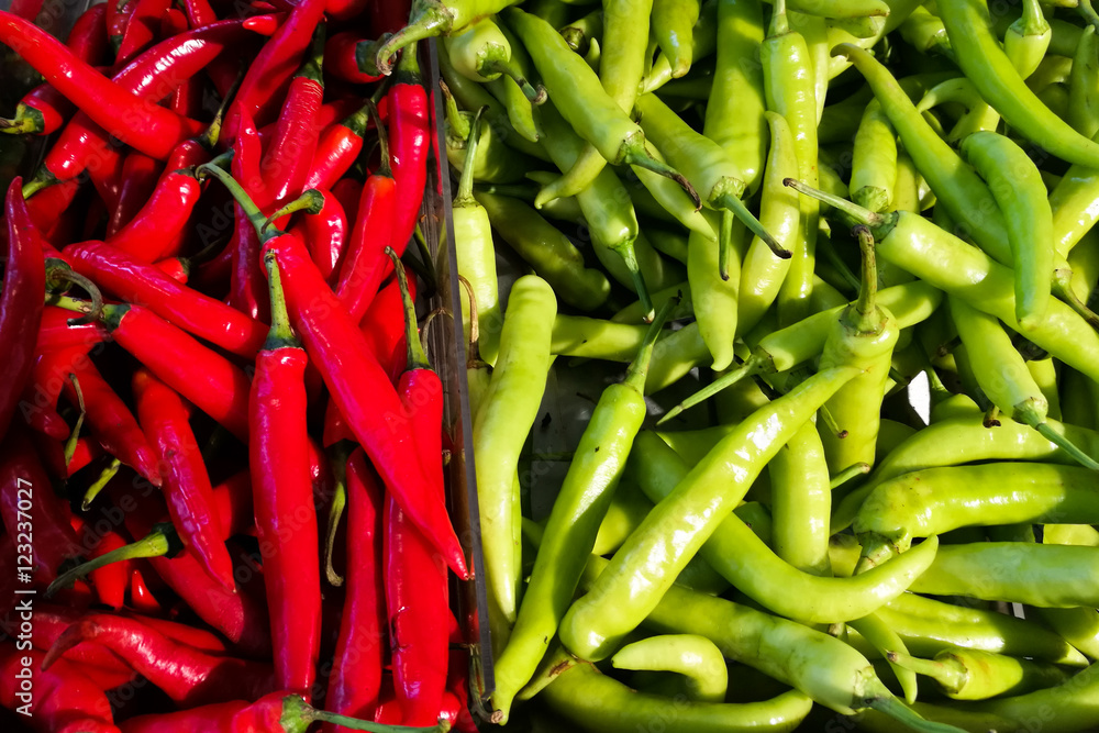 Red and green chilli pepper Red and green chilli pepper