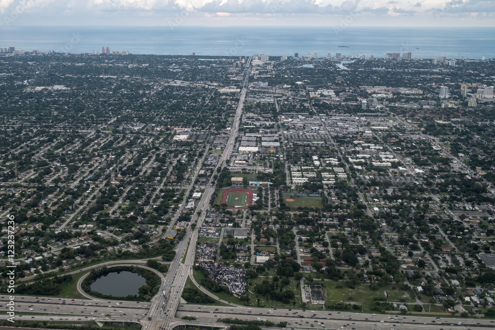 Aerial view of Fort Lauderdale, Florida.