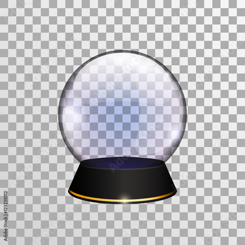 Transparent snow globe or divination ball. Vector