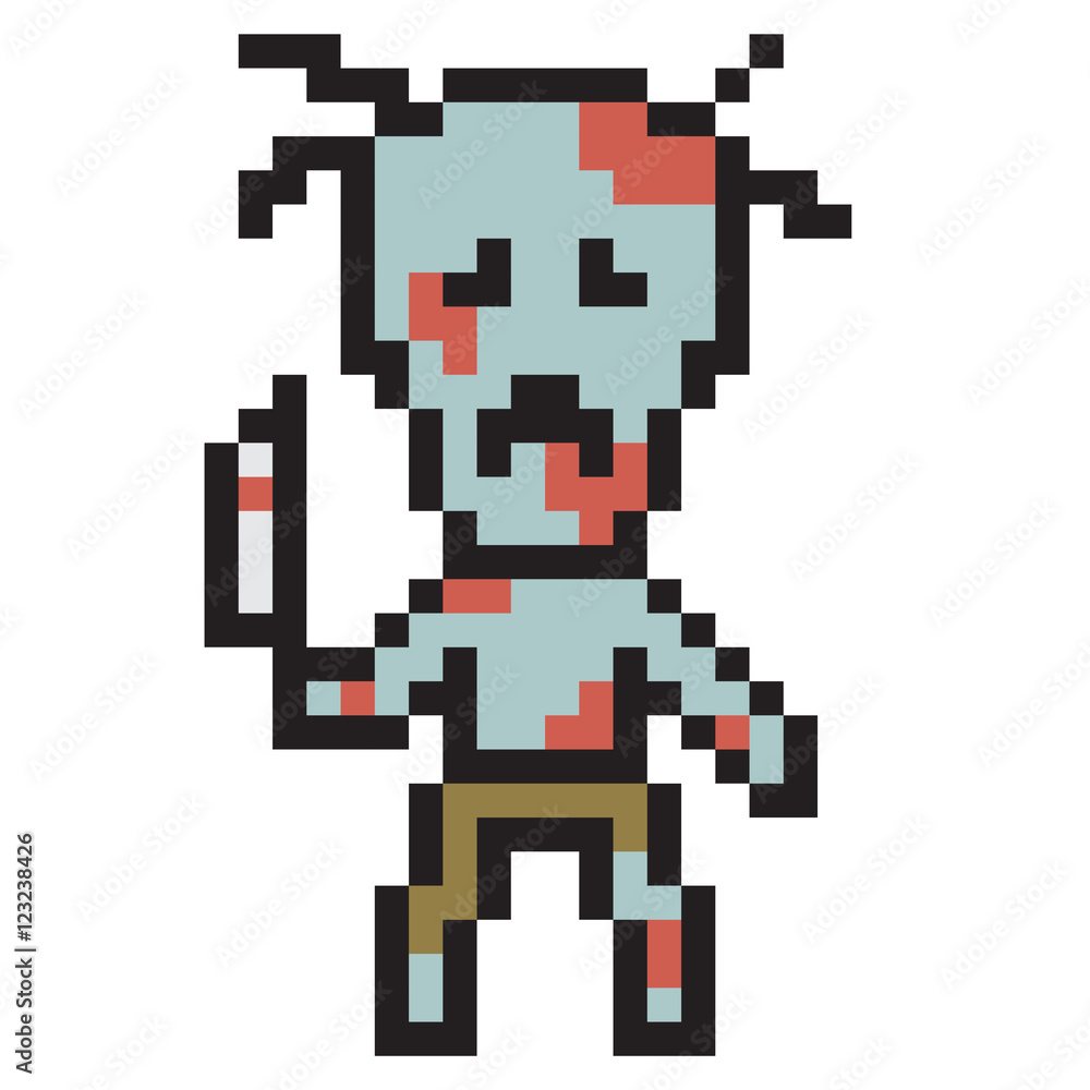 illustration design pixel art zombie illustration design pixel art zombie