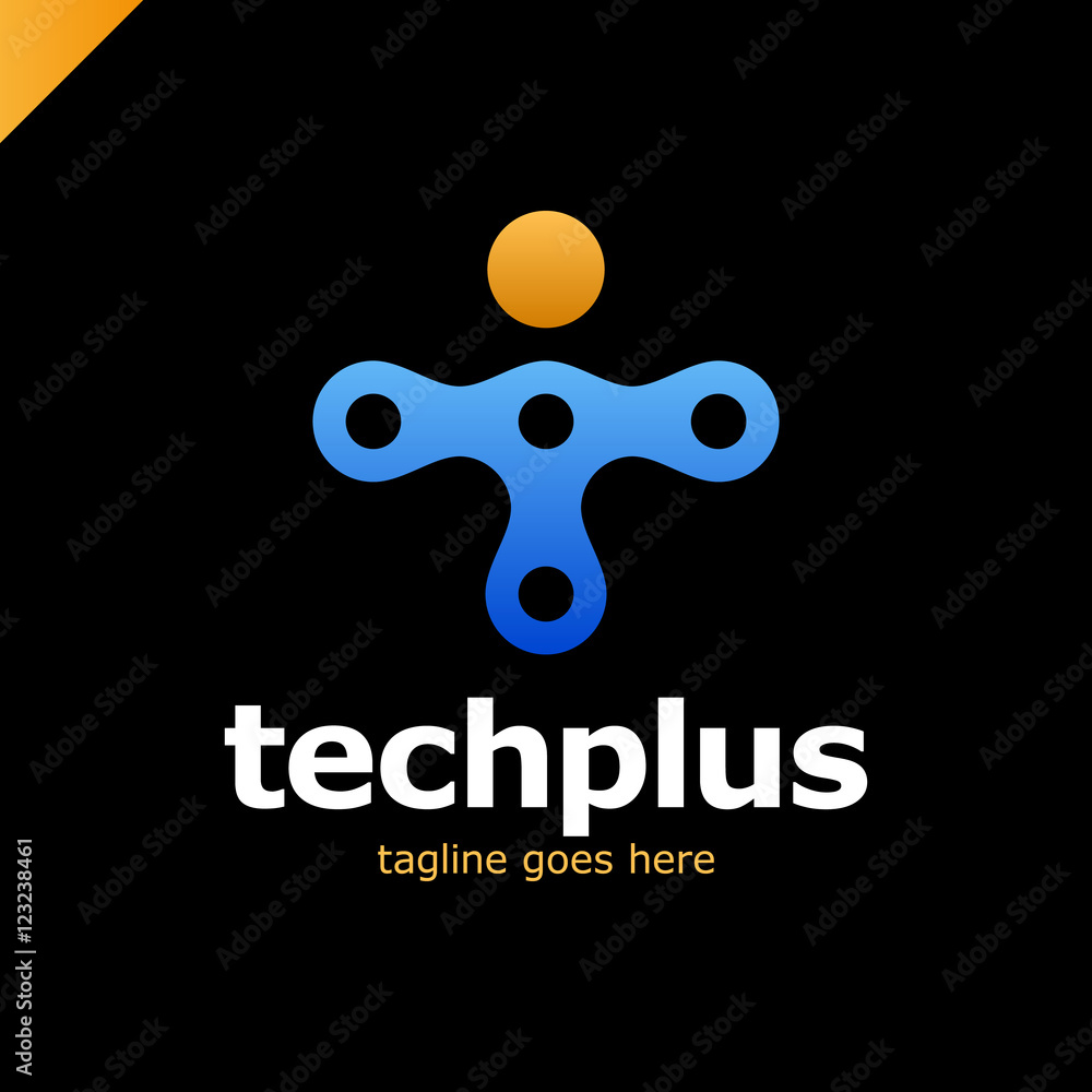 T letter logo icon template.Technology,network,digital,Vector Illustration. Tech plus. Link man logotype T letter logo icon template.Technology,network,digital,Vector Illustration. Tech plus. Link man logotype