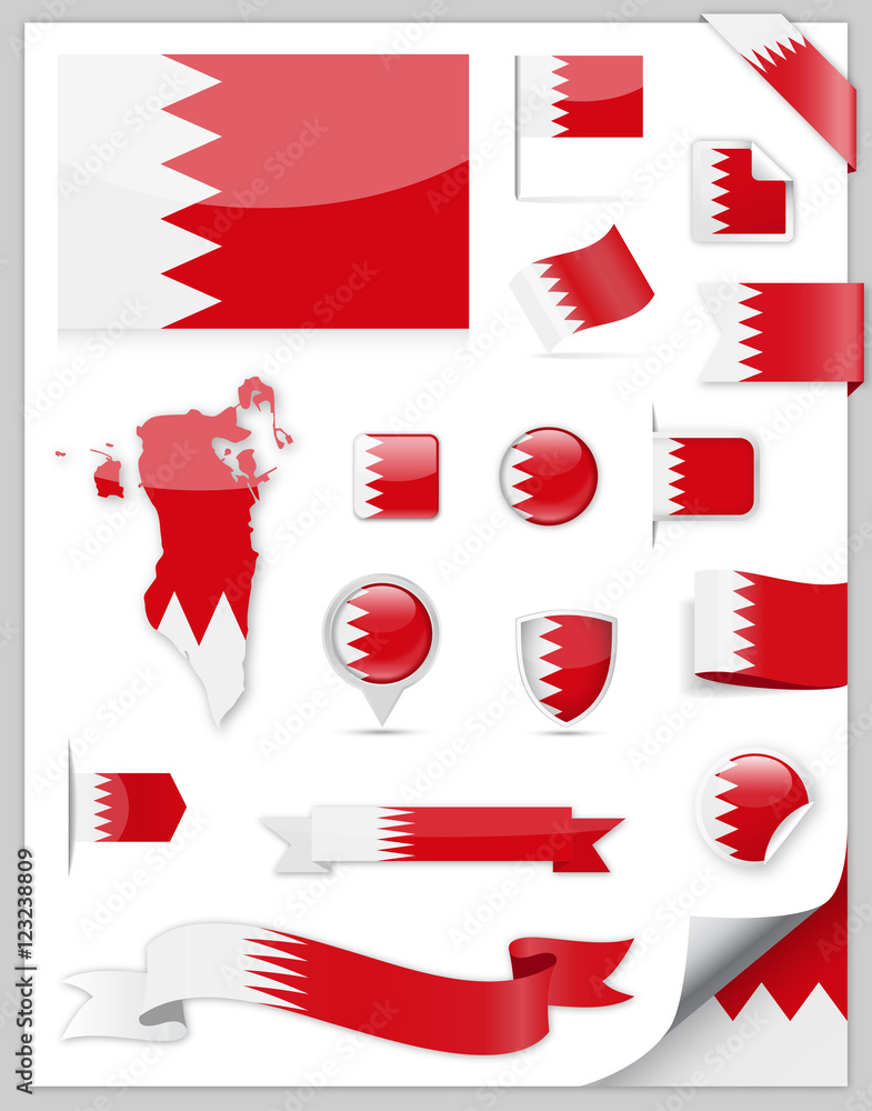 Obraz premium Bahrain Flag Set - Vector Collection