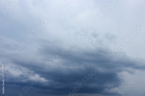 Dark blue sky and Cloud ,The vast blue sky and Soft Cloud white.