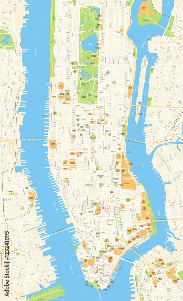 Obraz premium New York Map - vector illustration