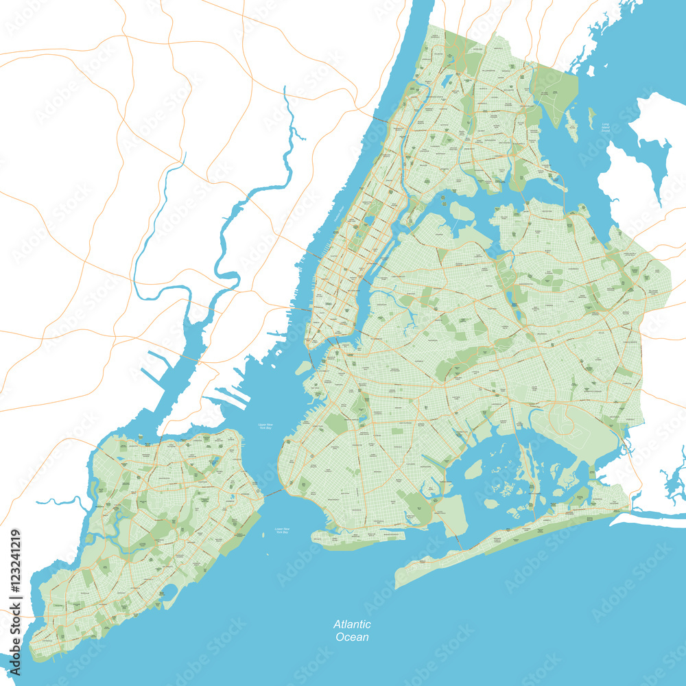 Naklejka premium New York City Map Full - ilustracji wektorowych