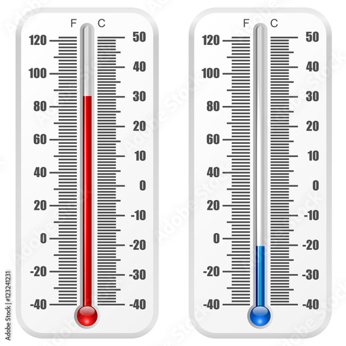 Standard thermometer vector template isolated on white backgroun