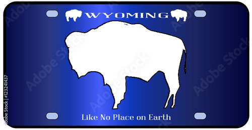  Wyoming State License Plate Flag