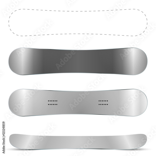 Blank snowboard vector template